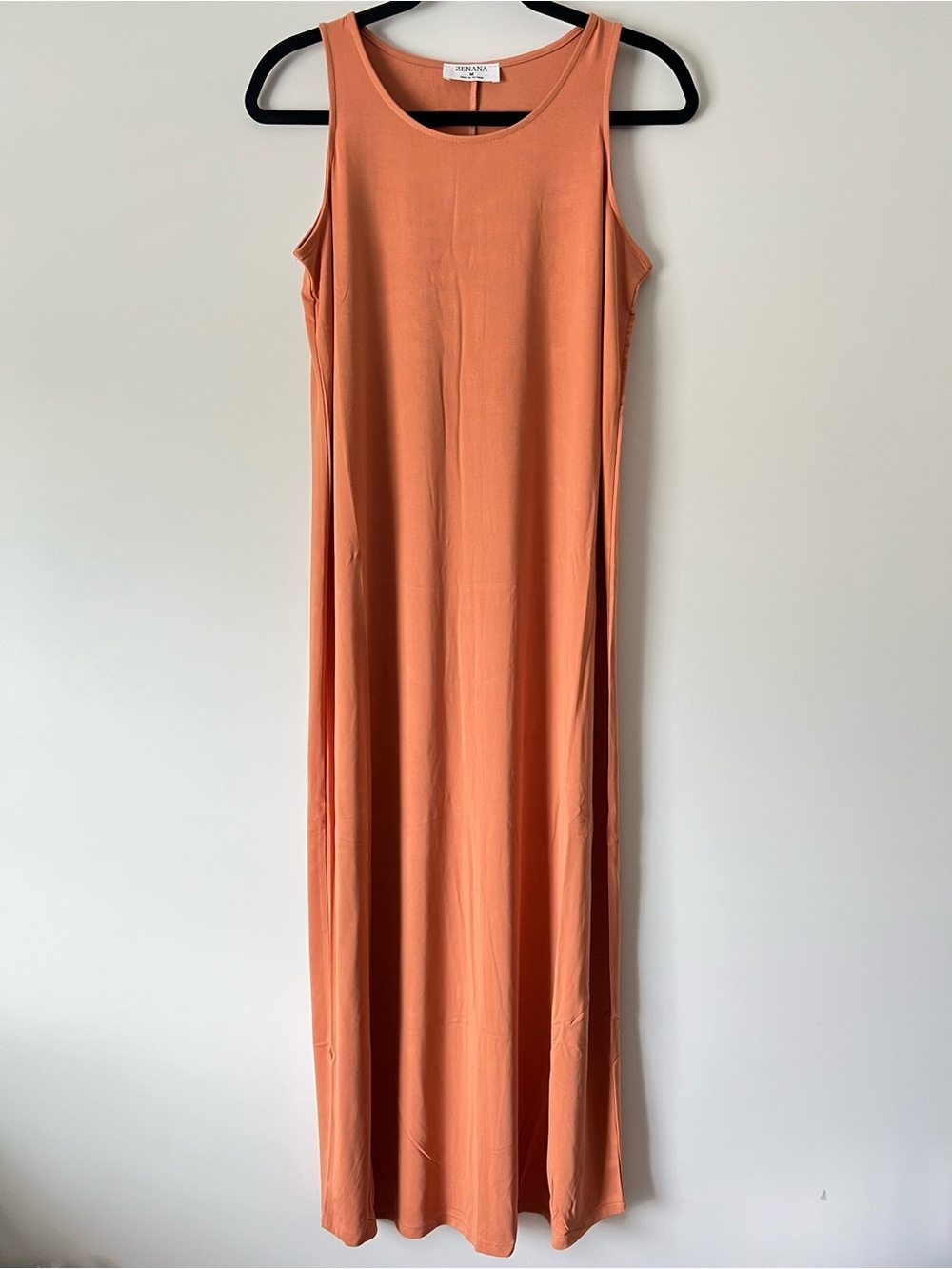 Zenana Outfitters Washed Orange Sleeveless Maxi Dress